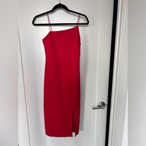 LYANER Women's Spaghetti Straps Split Hem Sleeveless Zipper Bodycon Midi dress